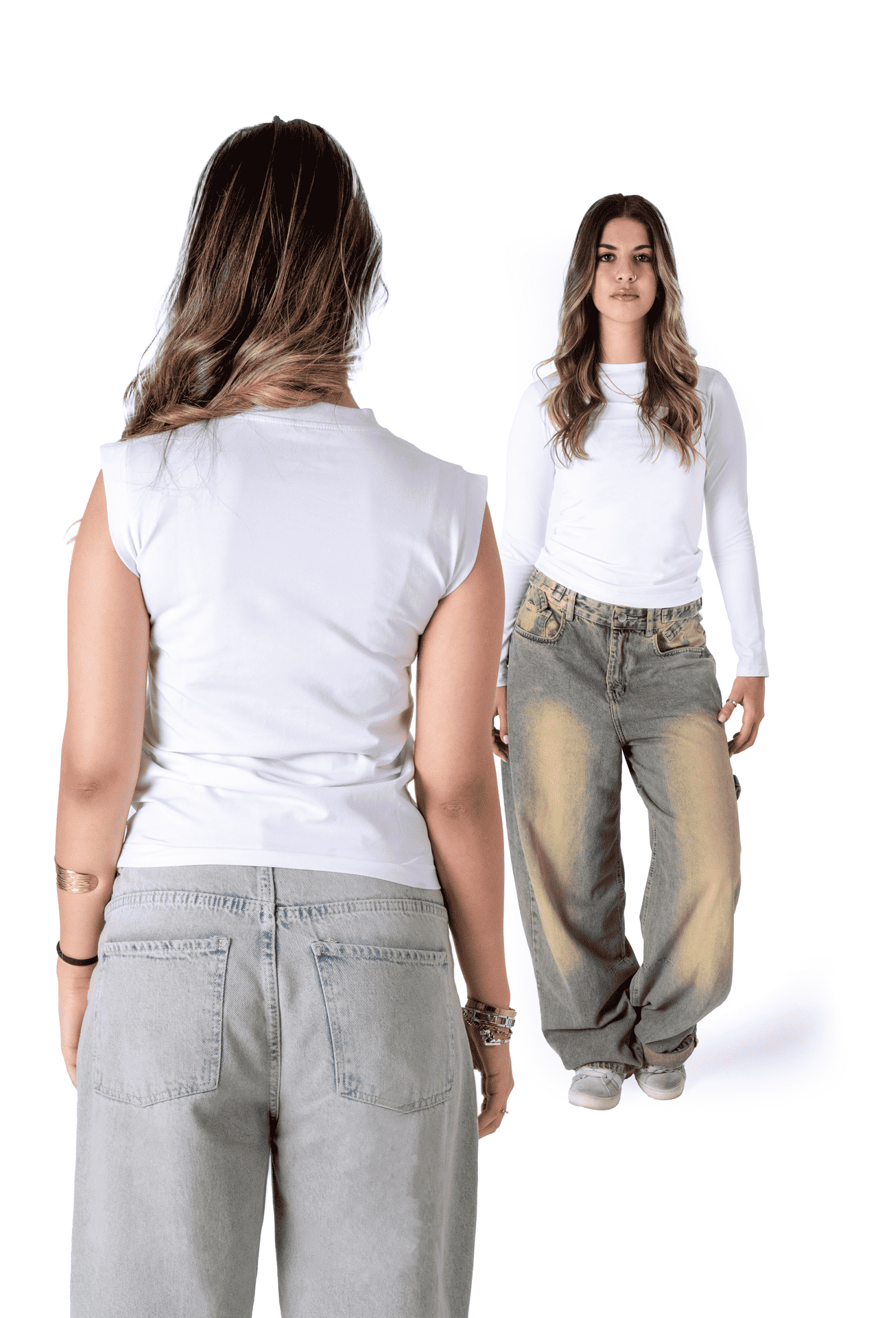 BaseTee White Bundle — Sleeveless + Long Sleeve