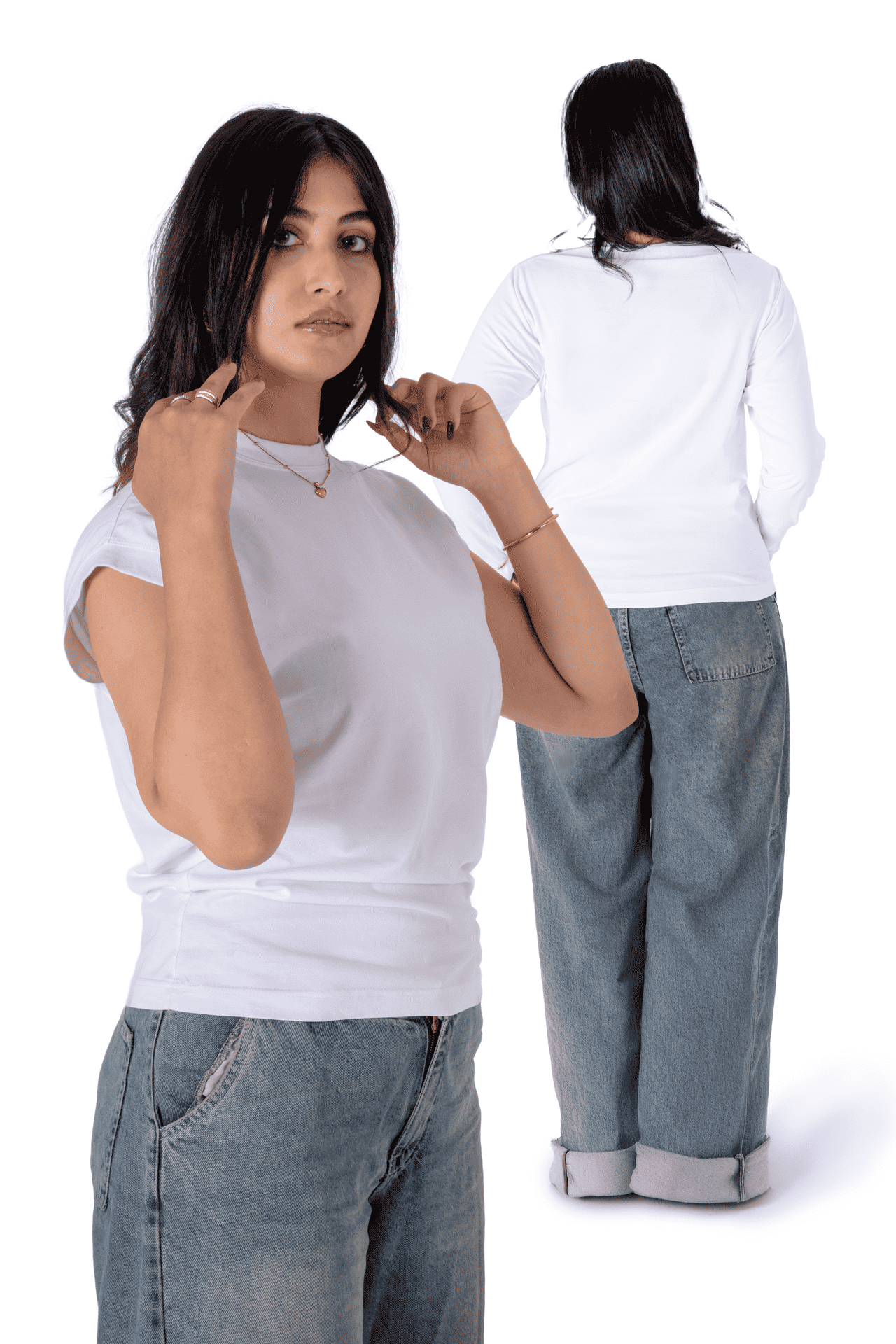 ModiTee White Bundle — Sleeveless + Long Sleeves